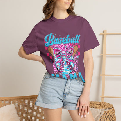 Baseball Mama T-Shirt — Pink & Blue Graphic Tee