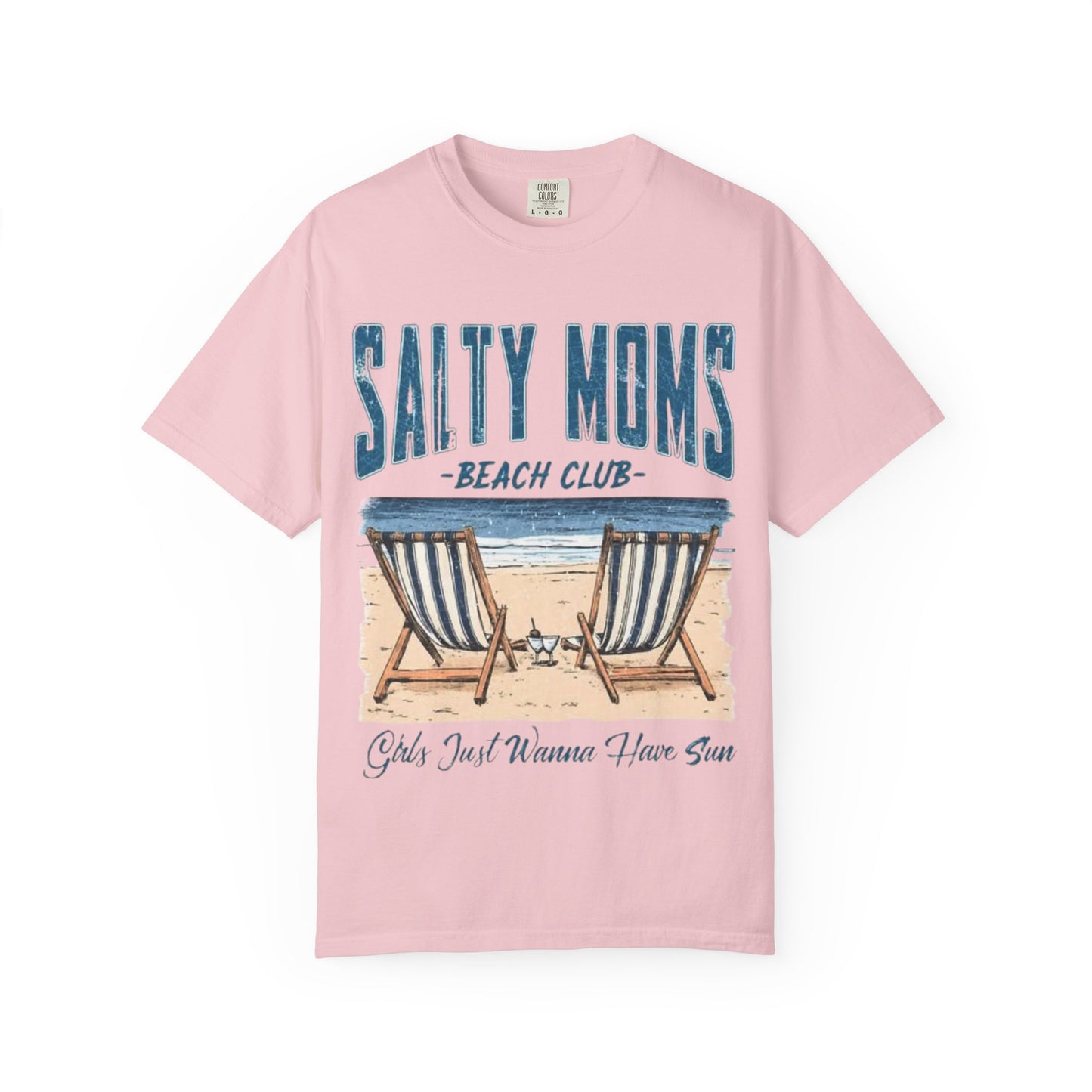 Salty Moms Beach Club T-Shirt — 'Girls Just Wanna Have Sun' Vintage Beach Tee