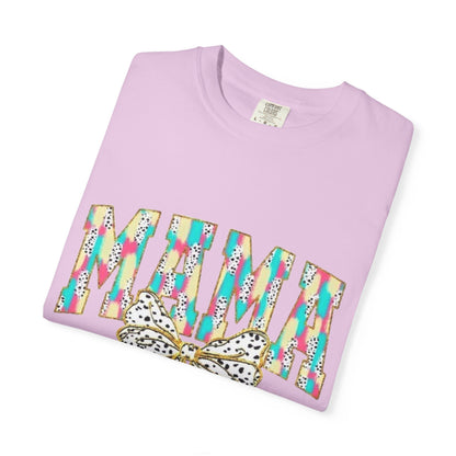 Mama Graphic T-Shirt with Colorful Leopard Bow — Mother's Day Casual Tee