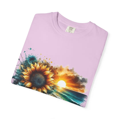 Sunflower Sea Turtle Sunset T-Shirt
