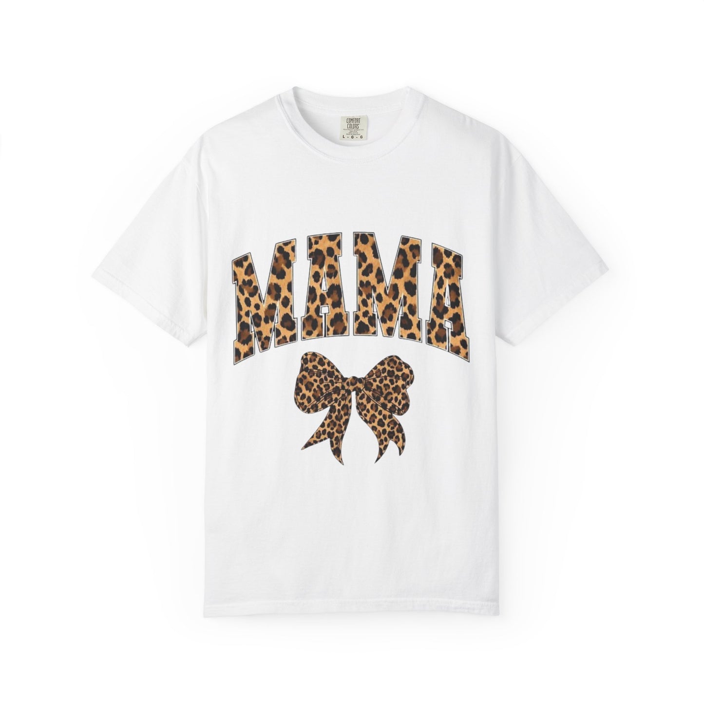 Mama Leopard Print T-Shirt — Cheeta Bow Graphic Tee for Moms