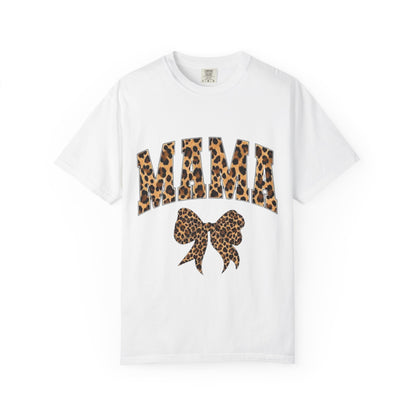 Mama Leopard Print T-Shirt — Cheeta Bow Graphic Tee for Moms