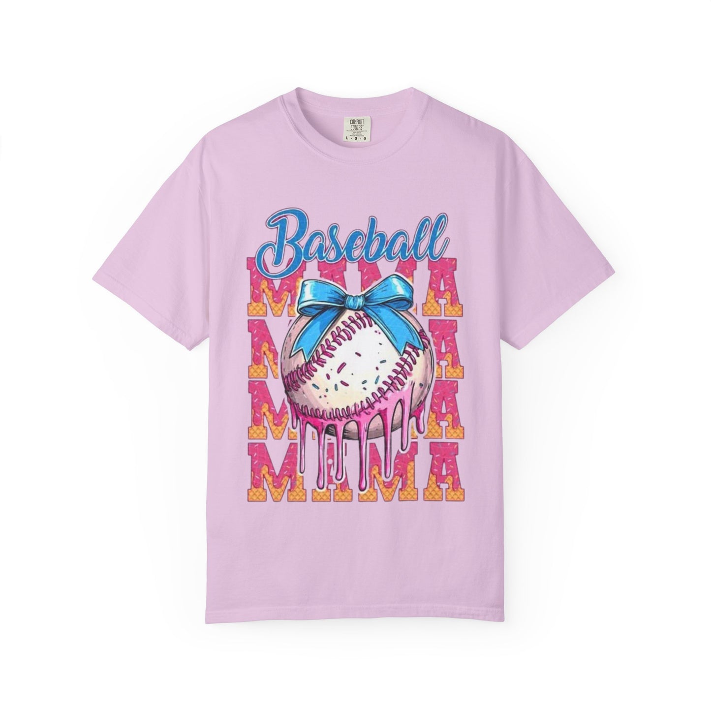 Baseball Mama T-Shirt — Cute Drip Baseball Design with Bow