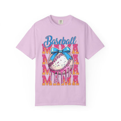 Baseball Mama T-Shirt — Cute Drip Baseball Design with Bow