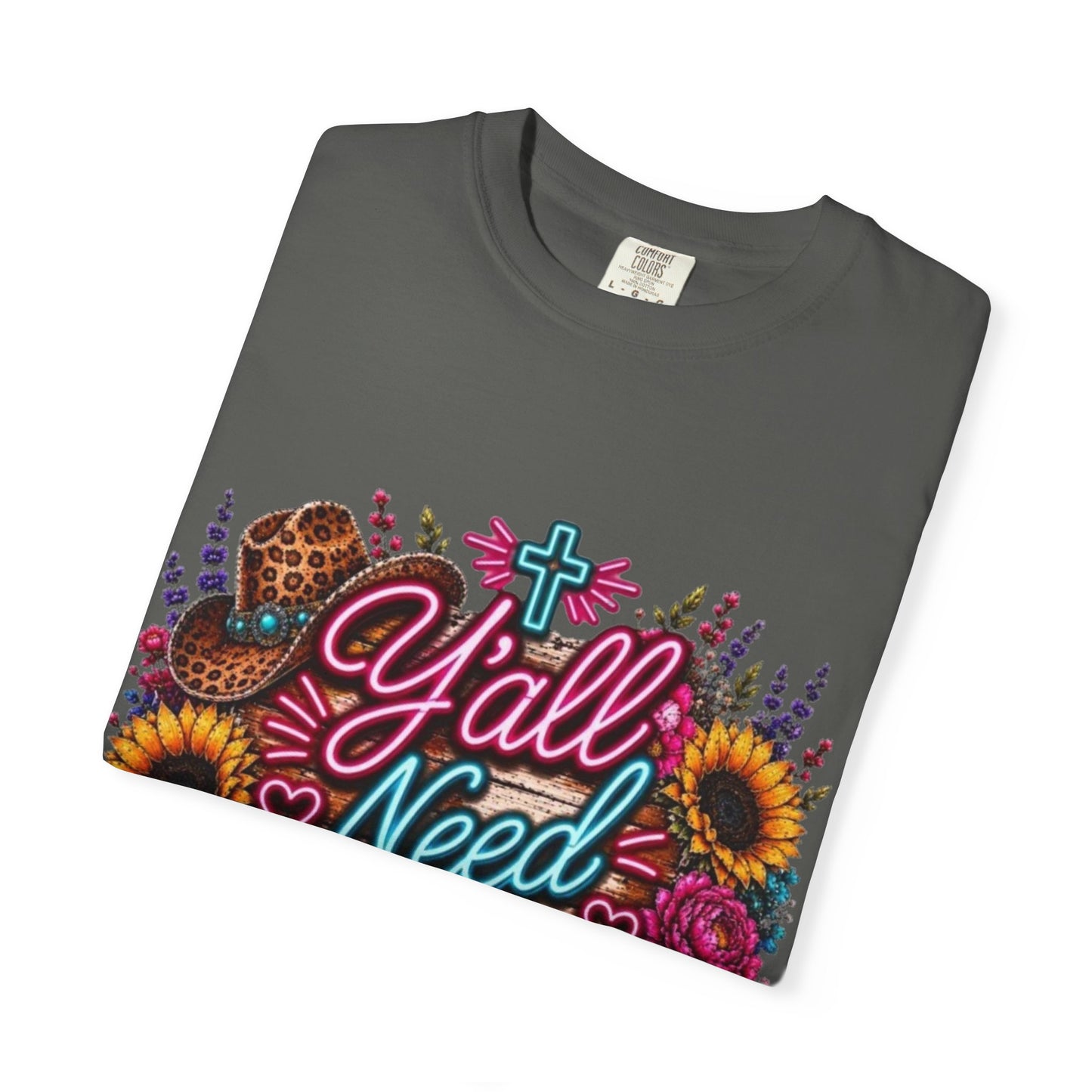 Y'all Need Jesus T-Shirt — Floral Cowboy Boot Christian Graphic Tee