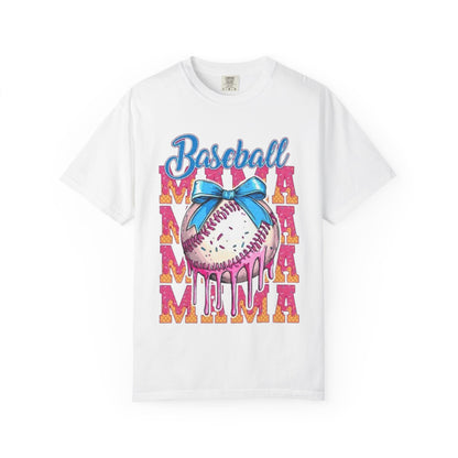 Baseball Mama T-Shirt — Cute Drip Baseball Design with Bow