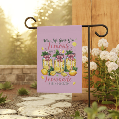 When Life Gives You Lemons Garden Flag — Pink Lemonade House Banner