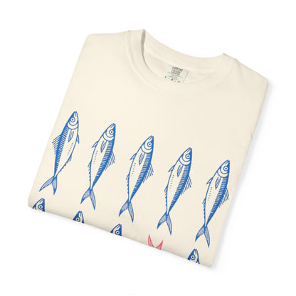 T-Shirt “Rules Are for Losers” Mackerel Print —