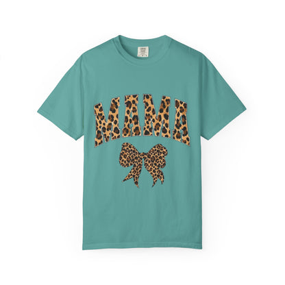 Mama Leopard Print T-Shirt — Cheeta Bow Graphic Tee for Moms
