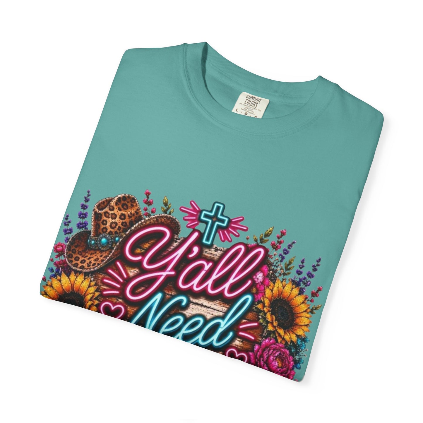 Y'all Need Jesus T-Shirt — Floral Cowboy Boot Christian Graphic Tee