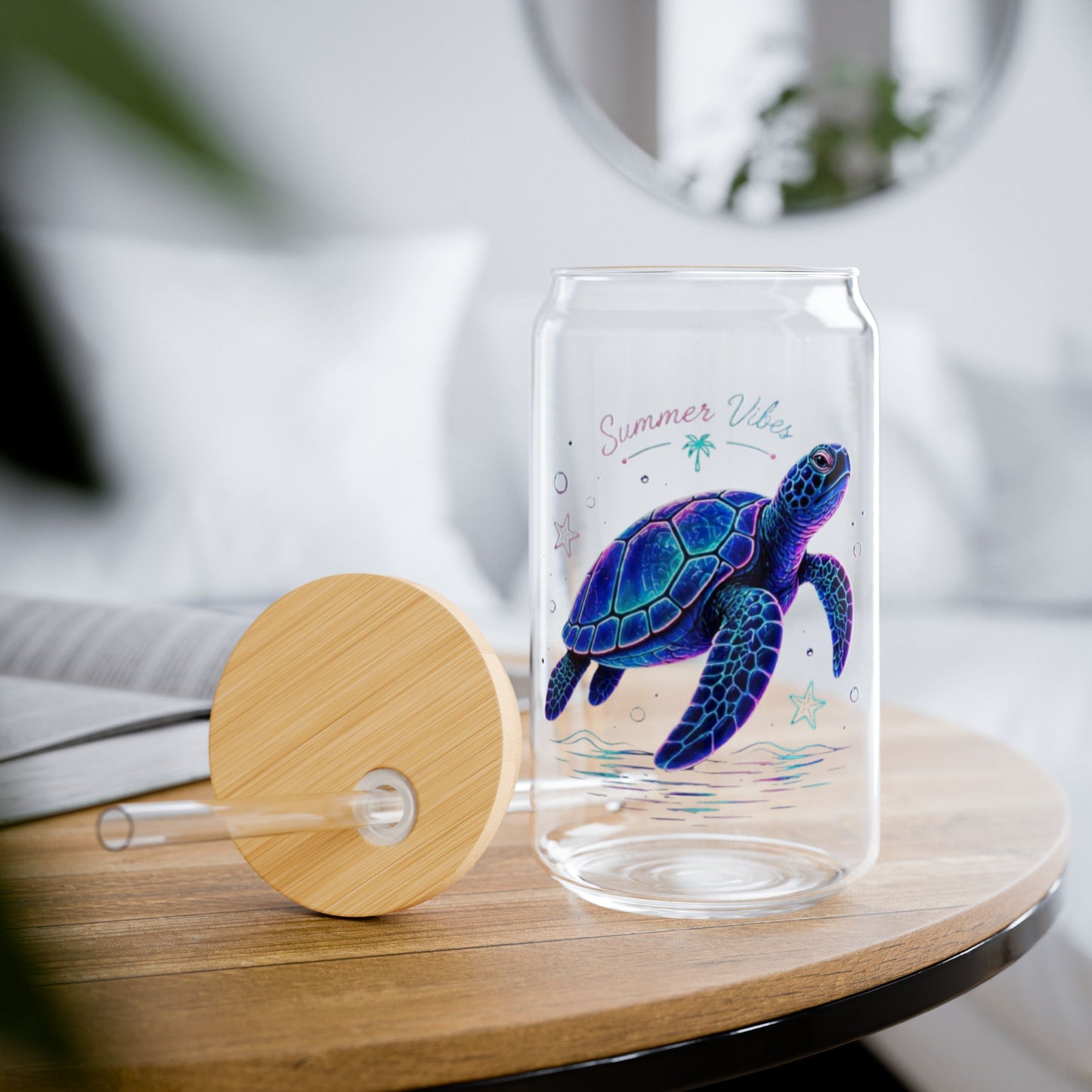Sea Turtle Sipper Glass - 16oz Insulated Eco Straw Tumbler