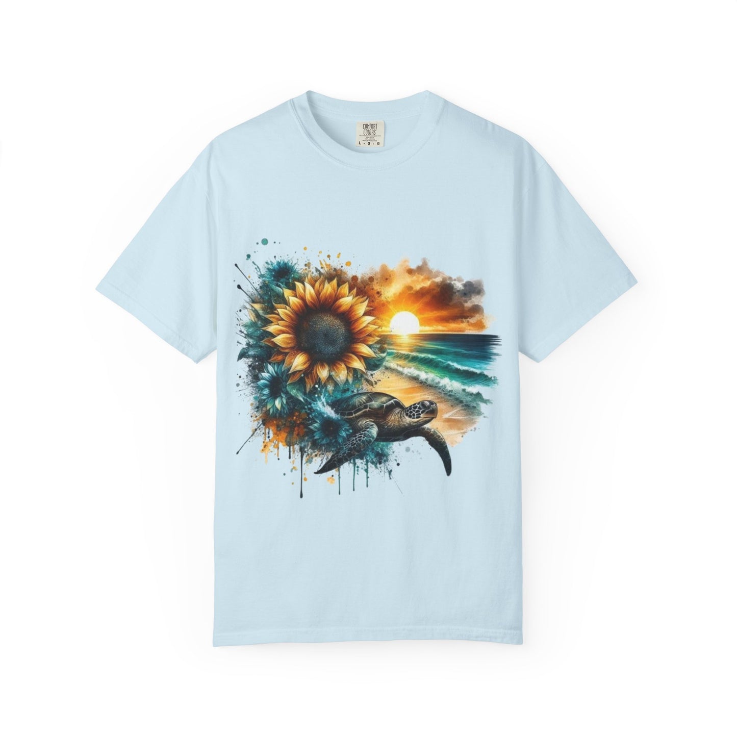 Sunflower Sea Turtle Sunset T-Shirt