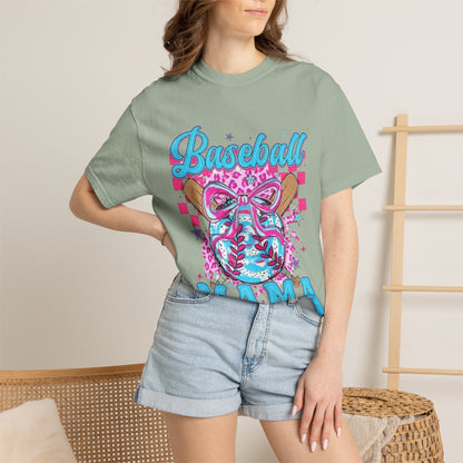 Baseball Mama T-Shirt — Pink & Blue Graphic Tee