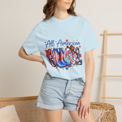 All American Girl T-Shirt – Patriotic 4th of July Graphic Tee