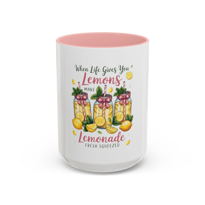When Life Gives You Lemons Lemonade Accent Coffee Mug – Fresh Squeezed Citrus Gift