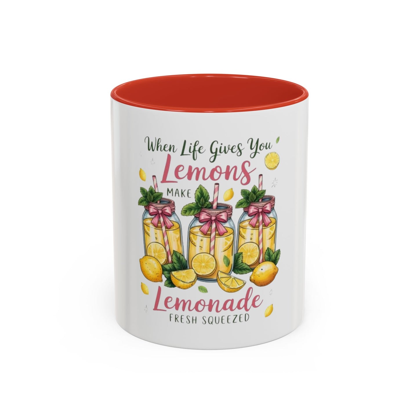 When Life Gives You Lemons Lemonade Accent Coffee Mug – Fresh Squeezed Citrus Gift