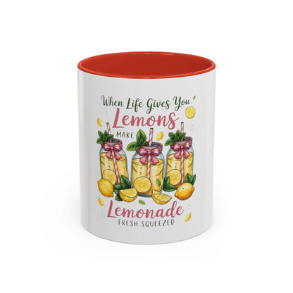 When Life Gives You Lemons Lemonade Accent Coffee Mug – Fresh Squeezed Citrus Gift