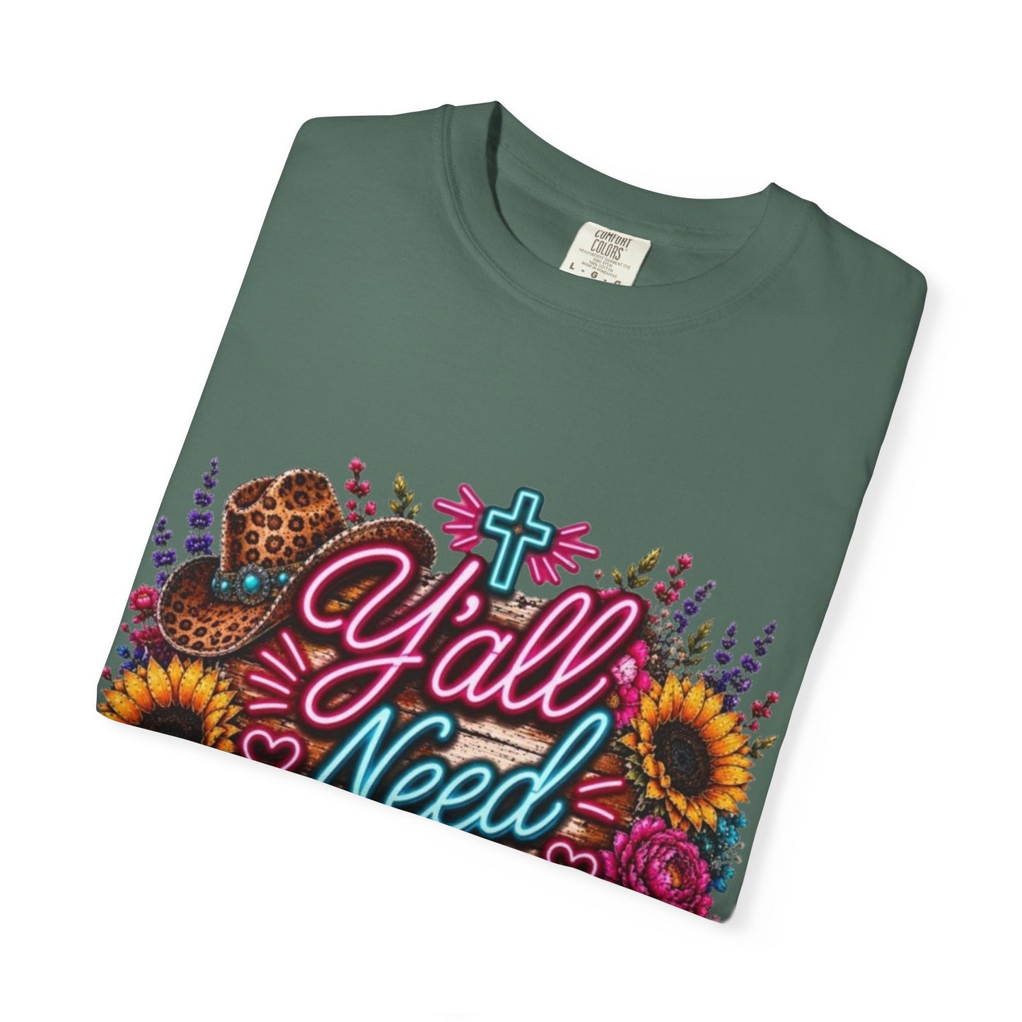 Y'all Need Jesus T-Shirt — Floral Cowboy Boot Christian Graphic Tee