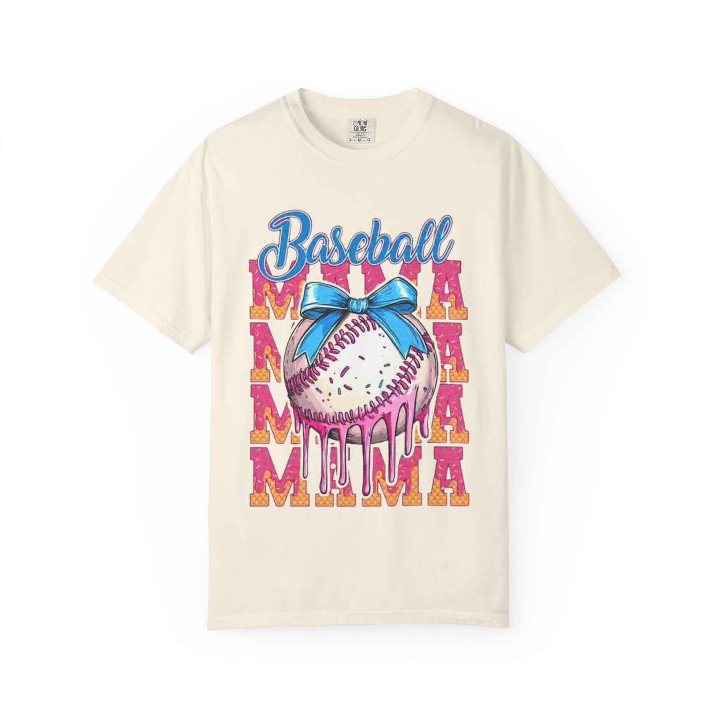 Baseball Mama T-Shirt — Cute Drip Baseball Design with Bow