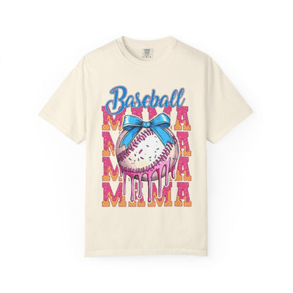 Baseball Mama T-Shirt — Cute Drip Baseball Design with Bow