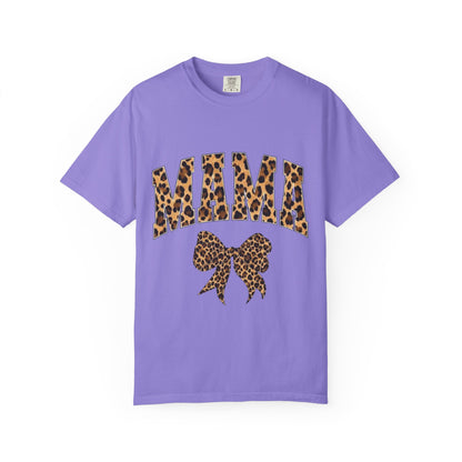 Mama Leopard Print T-Shirt — Cheeta Bow Graphic Tee for Moms