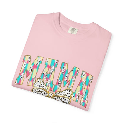 Mama Graphic T-Shirt with Colorful Leopard Bow — Mother's Day Casual Tee