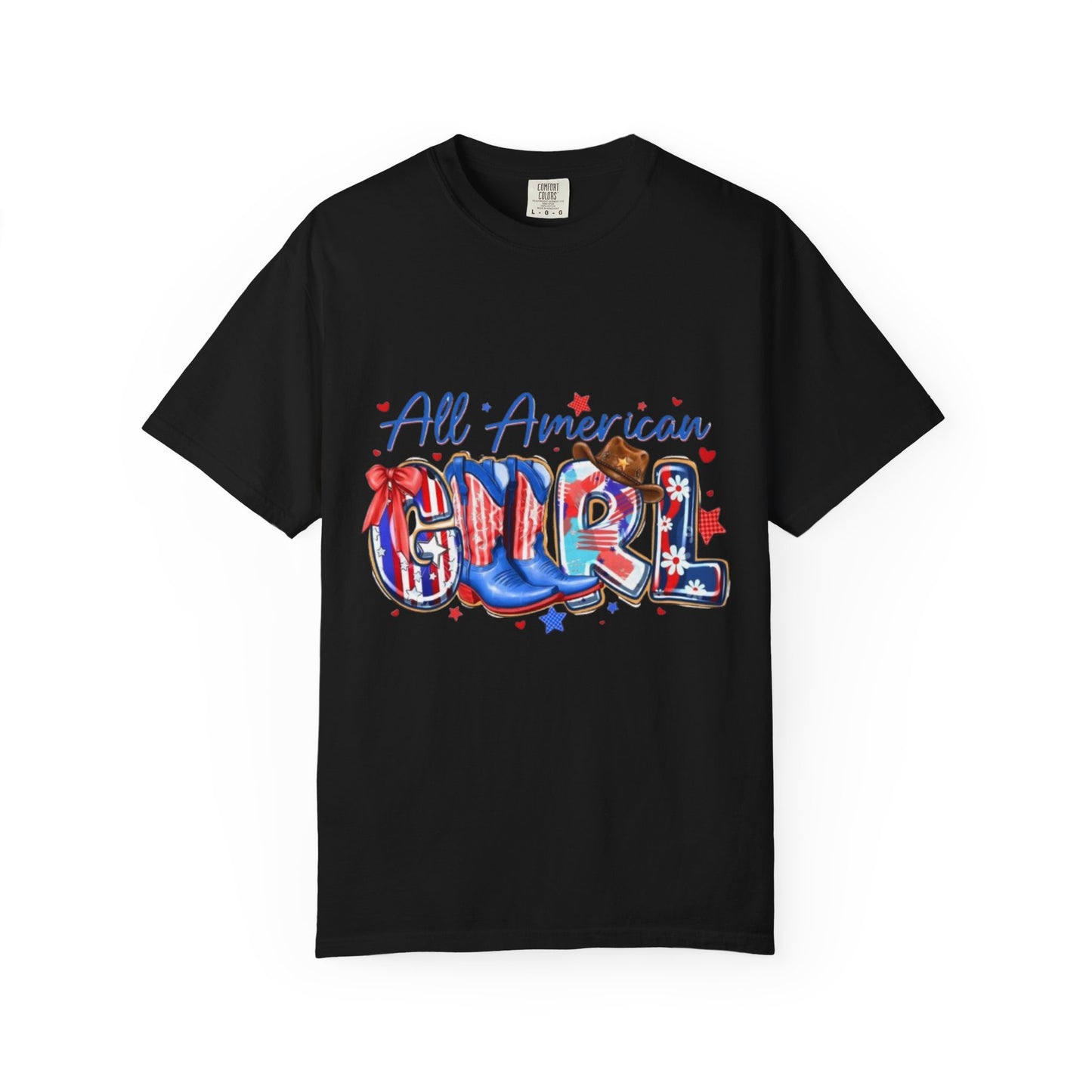 All American Girl T-Shirt – Patriotic 4th of July Graphic Tee