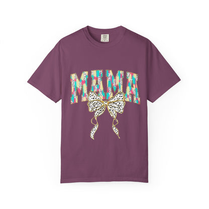 Mama Graphic T-Shirt with Colorful Leopard Bow — Mother's Day Casual Tee