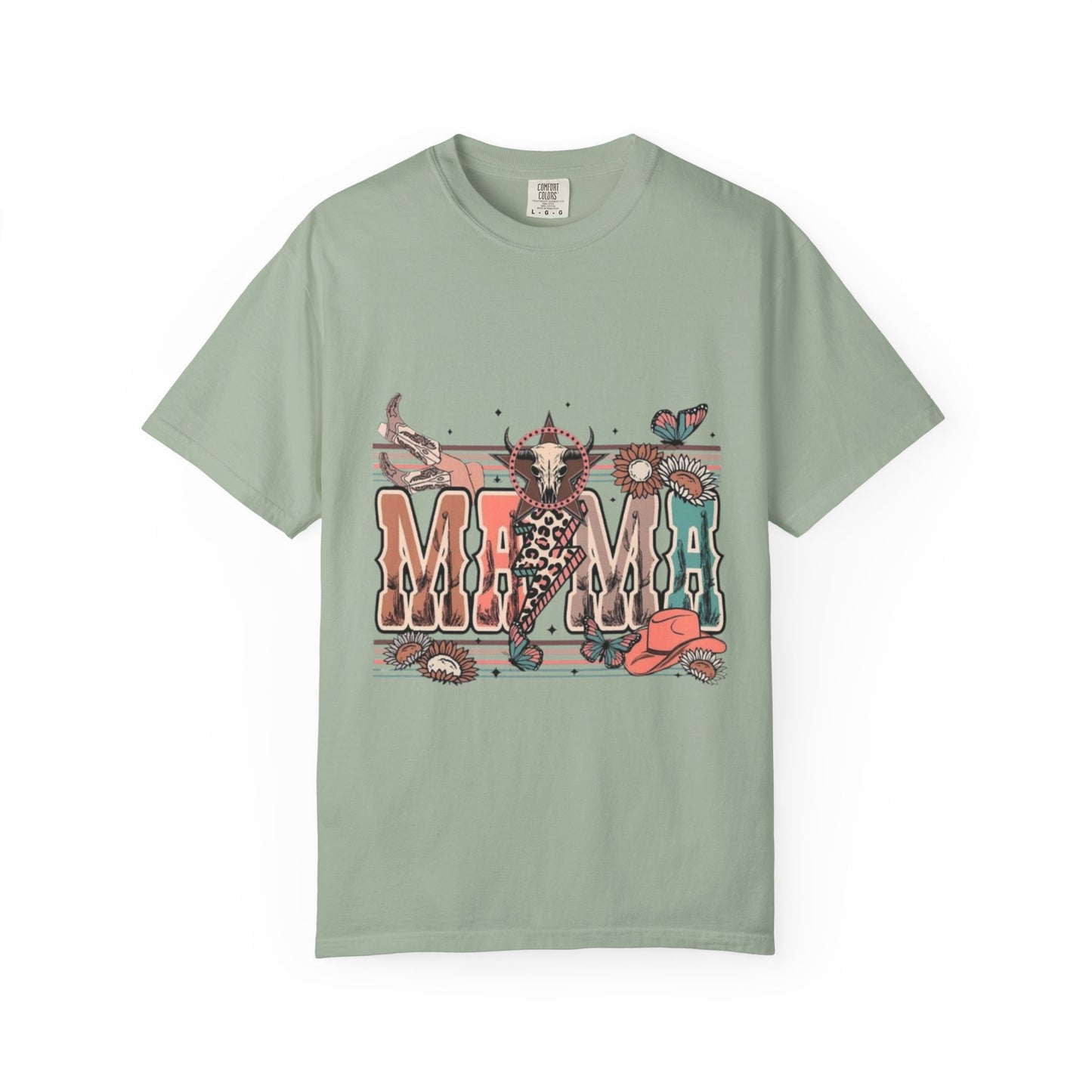 Western Mama Graphic T-Shirt — Cow Skull & Desert Floral