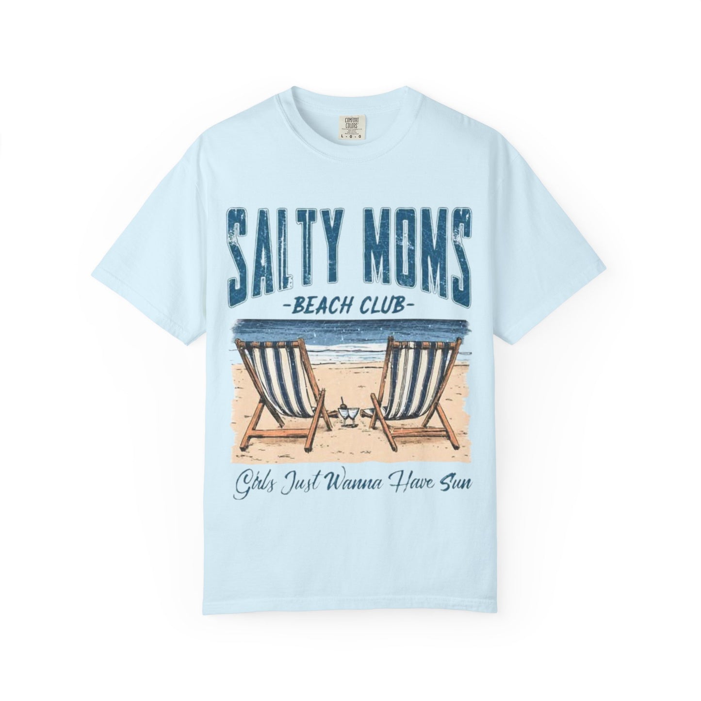 Salty Moms Beach Club T-Shirt — 'Girls Just Wanna Have Sun' Vintage Beach Tee