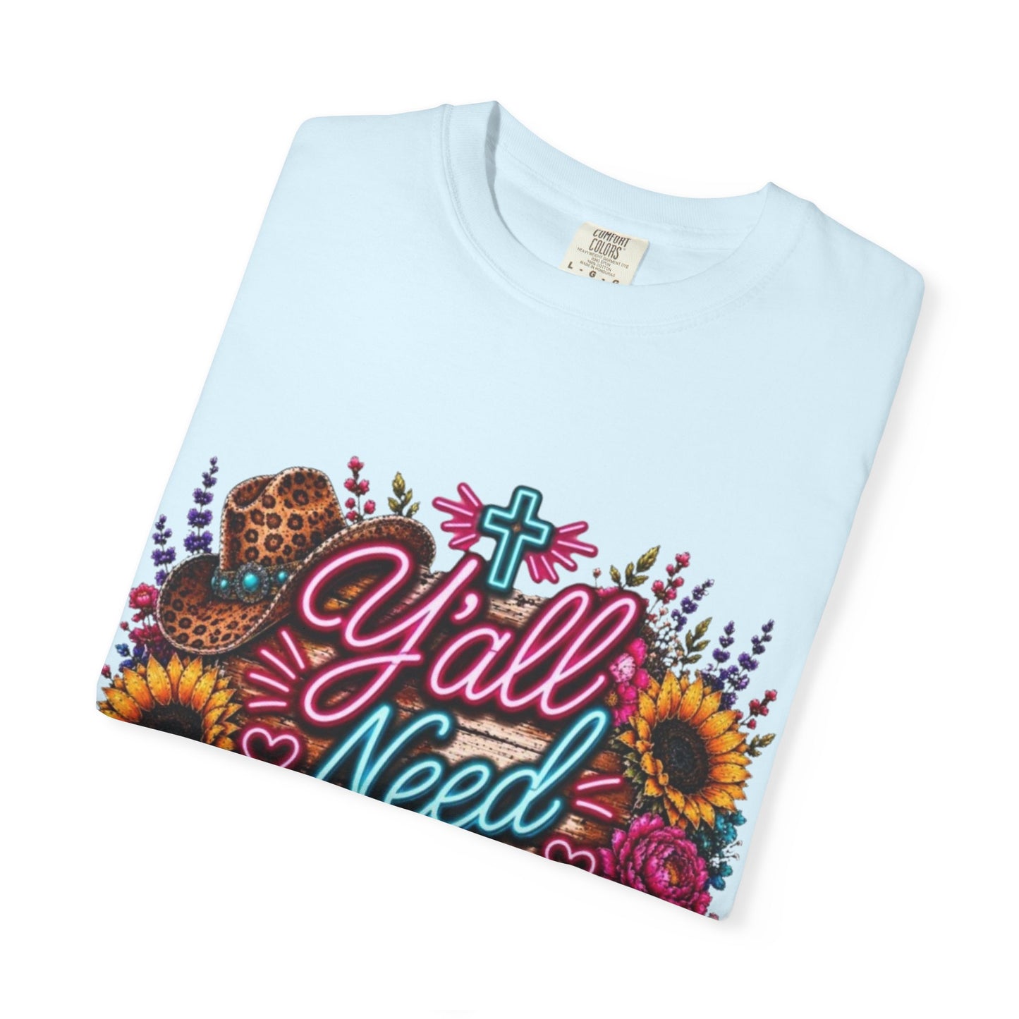 Y'all Need Jesus T-Shirt — Floral Cowboy Boot Christian Graphic Tee