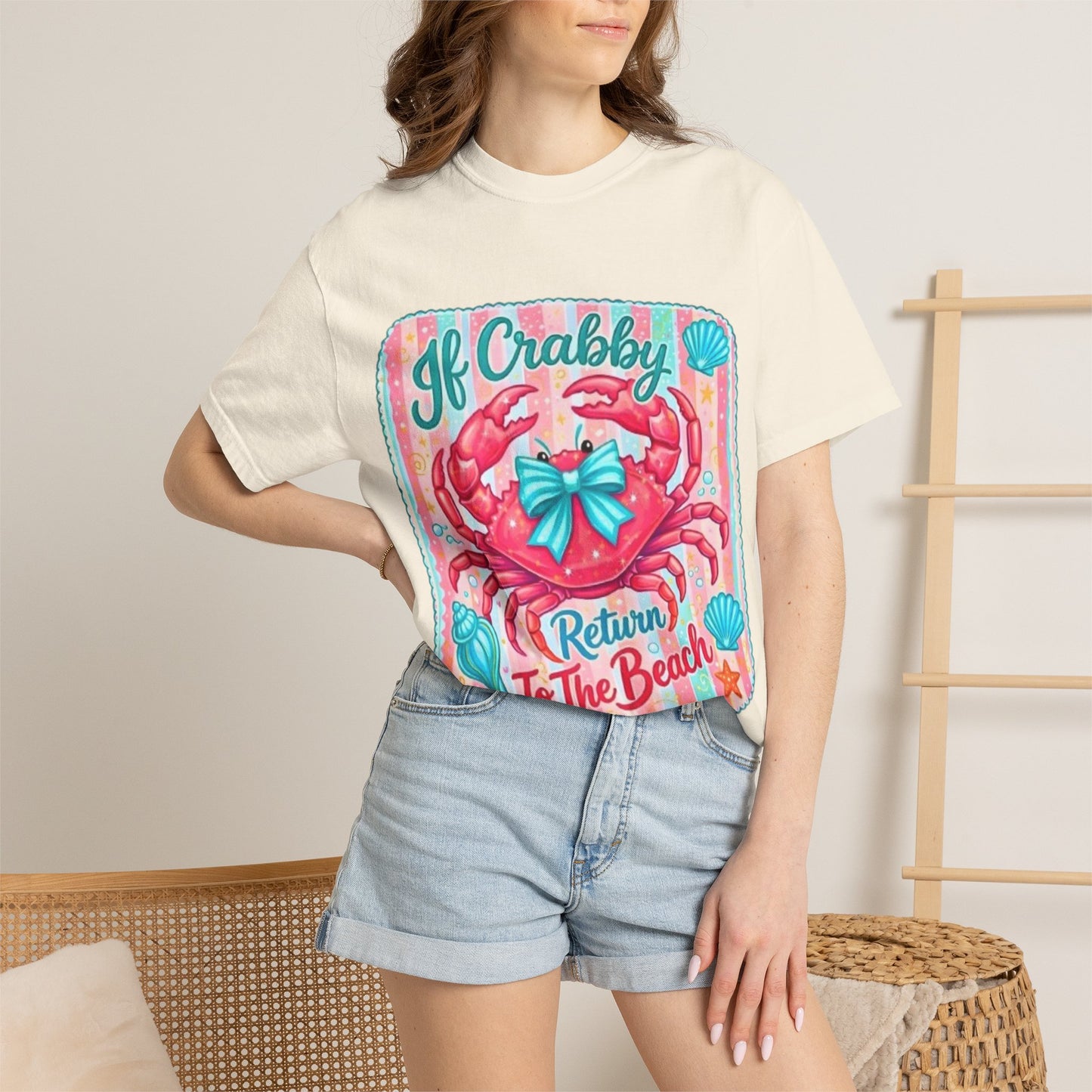 Crabby Beach T-Shirt — "If Crabby Return To The Beach"