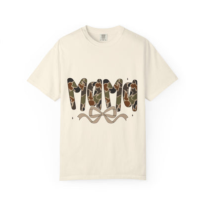 Mama Camo Bow T-Shirt — Military Print Mom Tee for Mother's Day & Everyday