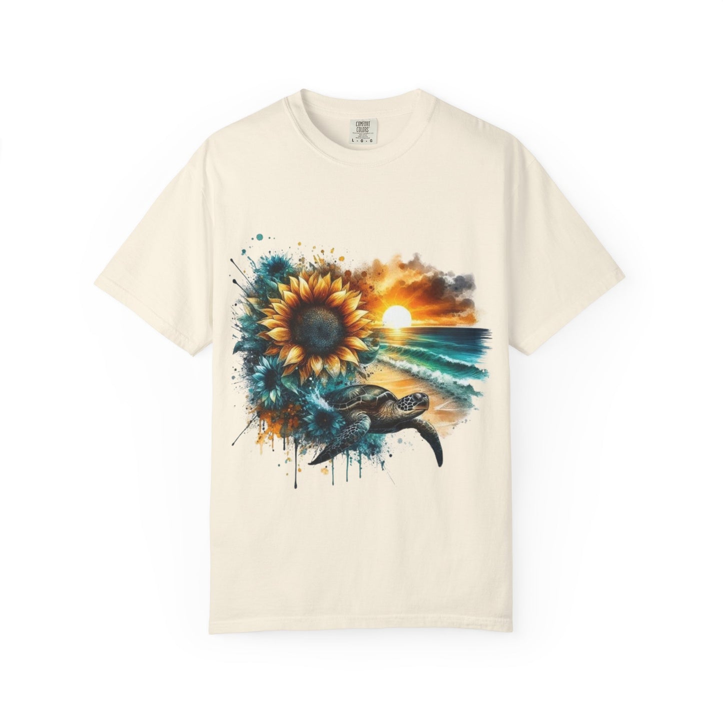 Sunflower Sea Turtle Sunset T-Shirt