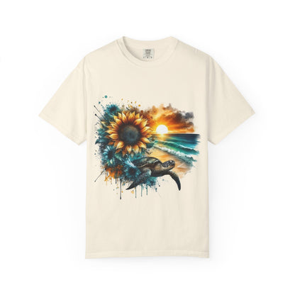 Sunflower Sea Turtle Sunset T-Shirt