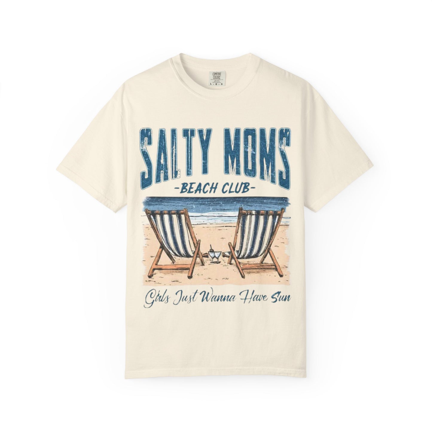 Salty Moms Beach Club T-Shirt — 'Girls Just Wanna Have Sun' Vintage Beach Tee