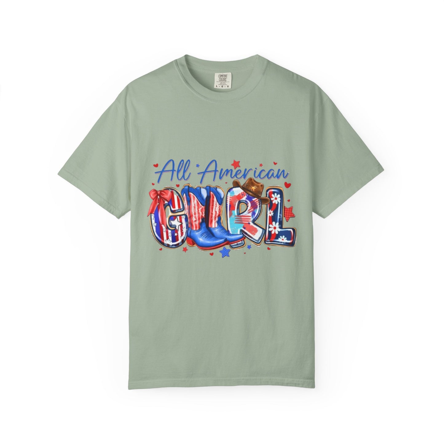 All American Girl T-Shirt – Patriotic 4th of July Graphic Tee