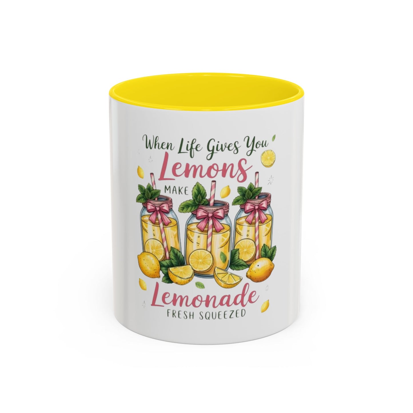 When Life Gives You Lemons Lemonade Accent Coffee Mug – Fresh Squeezed Citrus Gift