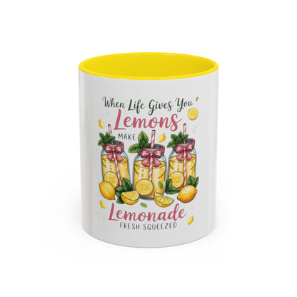 When Life Gives You Lemons Lemonade Accent Coffee Mug – Fresh Squeezed Citrus Gift