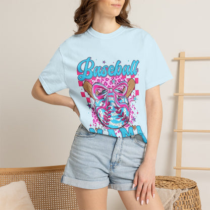 Baseball Mama T-Shirt — Pink & Blue Graphic Tee
