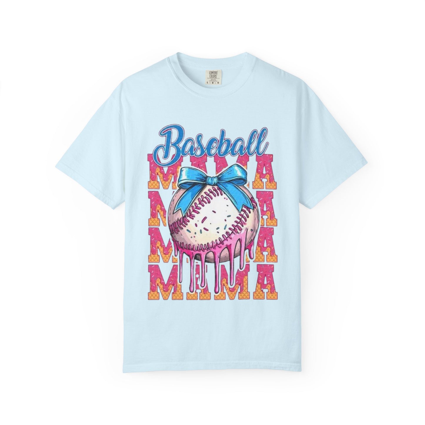 Baseball Mama T-Shirt — Cute Drip Baseball Design with Bow