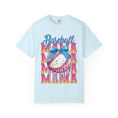 Baseball Mama T-Shirt — Cute Drip Baseball Design with Bow
