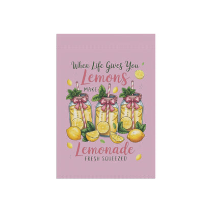 When Life Gives You Lemons Garden Flag — Pink Lemonade House Banner