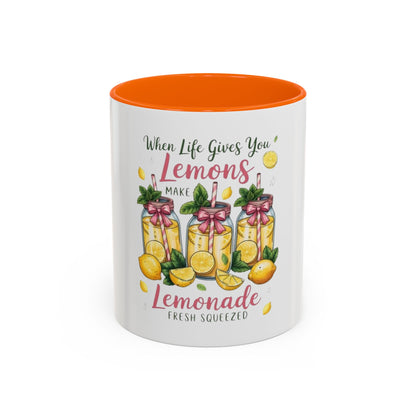 When Life Gives You Lemons Lemonade Accent Coffee Mug – Fresh Squeezed Citrus Gift