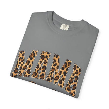 Mama Leopard Print T-Shirt — Cheeta Bow Graphic Tee for Moms