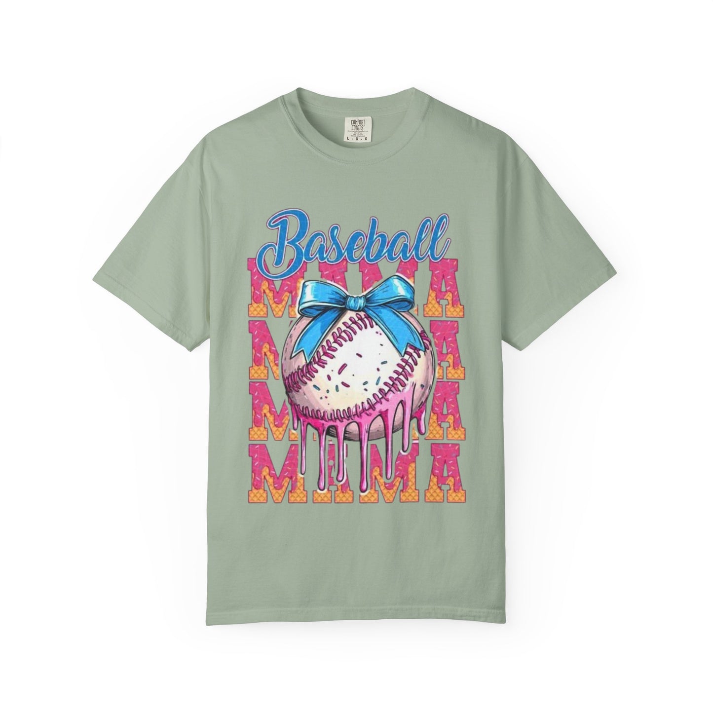 Baseball Mama T-Shirt — Cute Drip Baseball Design with Bow