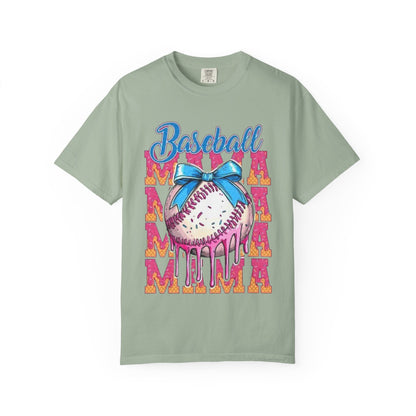 Baseball Mama T-Shirt — Cute Drip Baseball Design with Bow