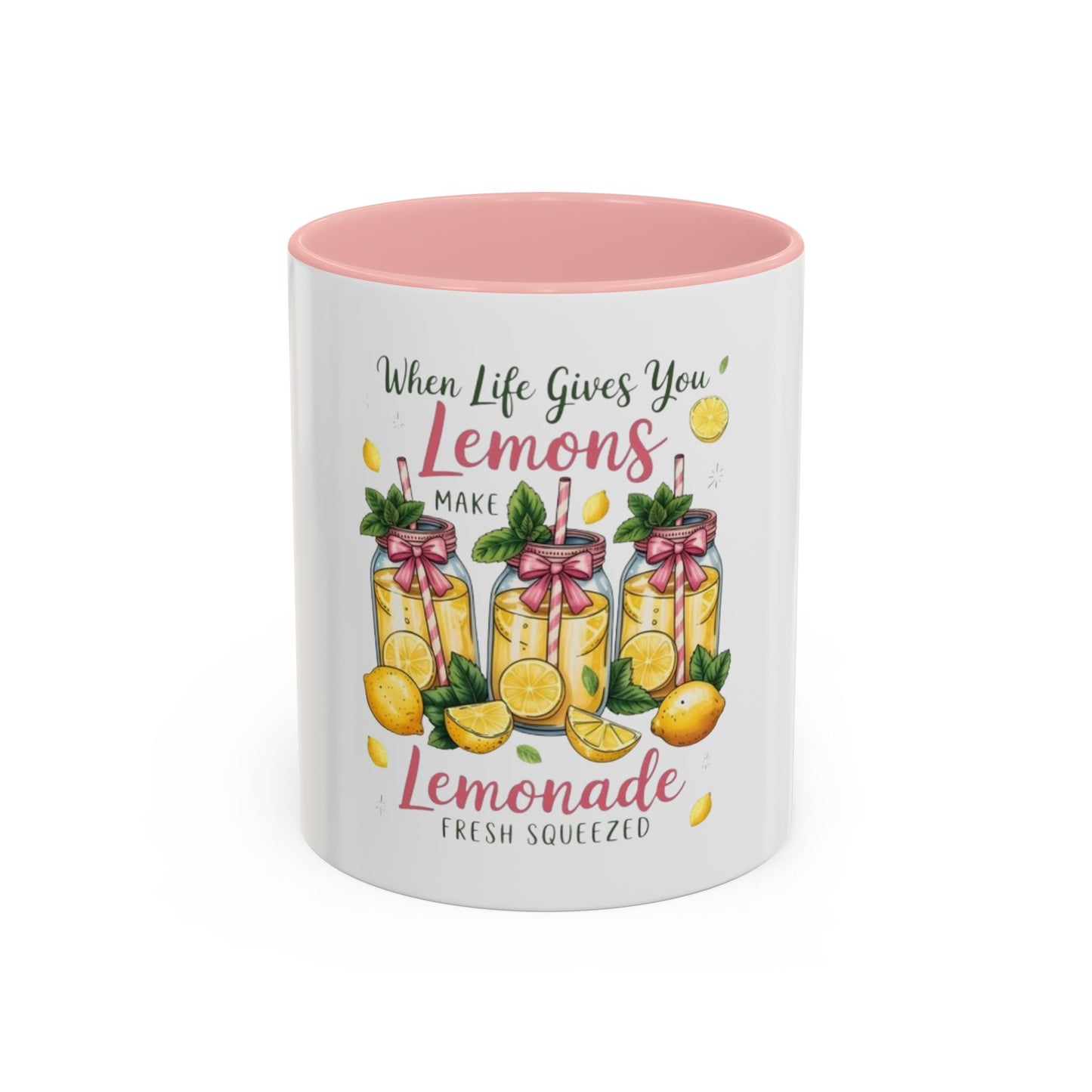 When Life Gives You Lemons Lemonade Accent Coffee Mug – Fresh Squeezed Citrus Gift