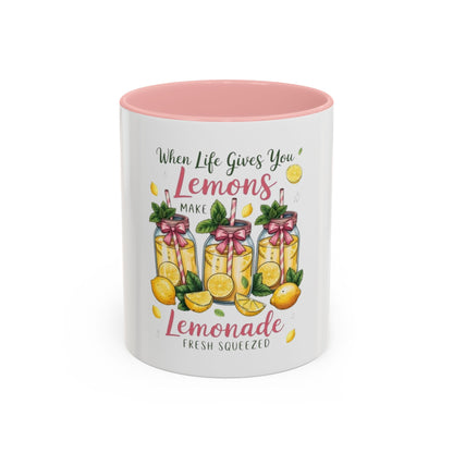 When Life Gives You Lemons Lemonade Accent Coffee Mug – Fresh Squeezed Citrus Gift