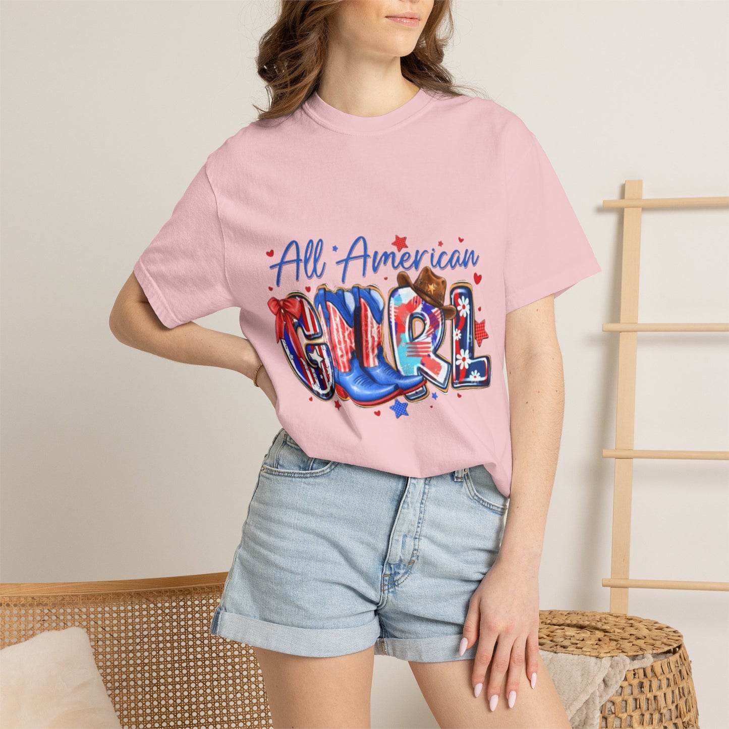 All American Girl T-Shirt – Patriotic 4th of July Graphic Tee